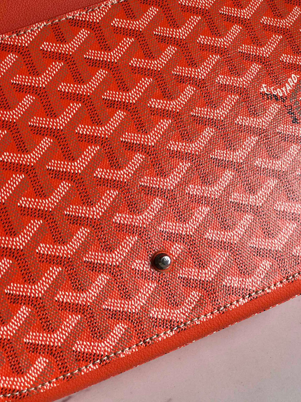 Goyard 233 Bag 25 Cm Orange Calfskin And Goyardine Canvas 25cm view 11