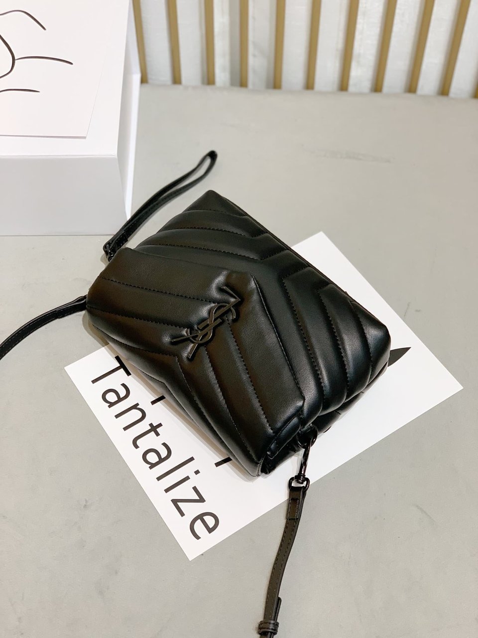 Saint Laurent Loulou Toy Strap Bag In Quilted Y Leather With Black Hardware view 9
