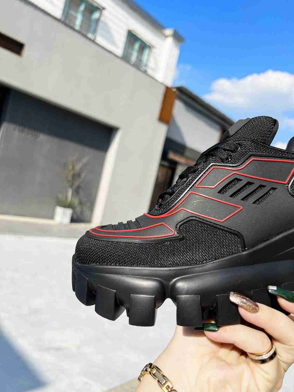 Prada Cloudbust Thunder Sneakers With Black And Red 2Eg2933Lgnf0002 view 6