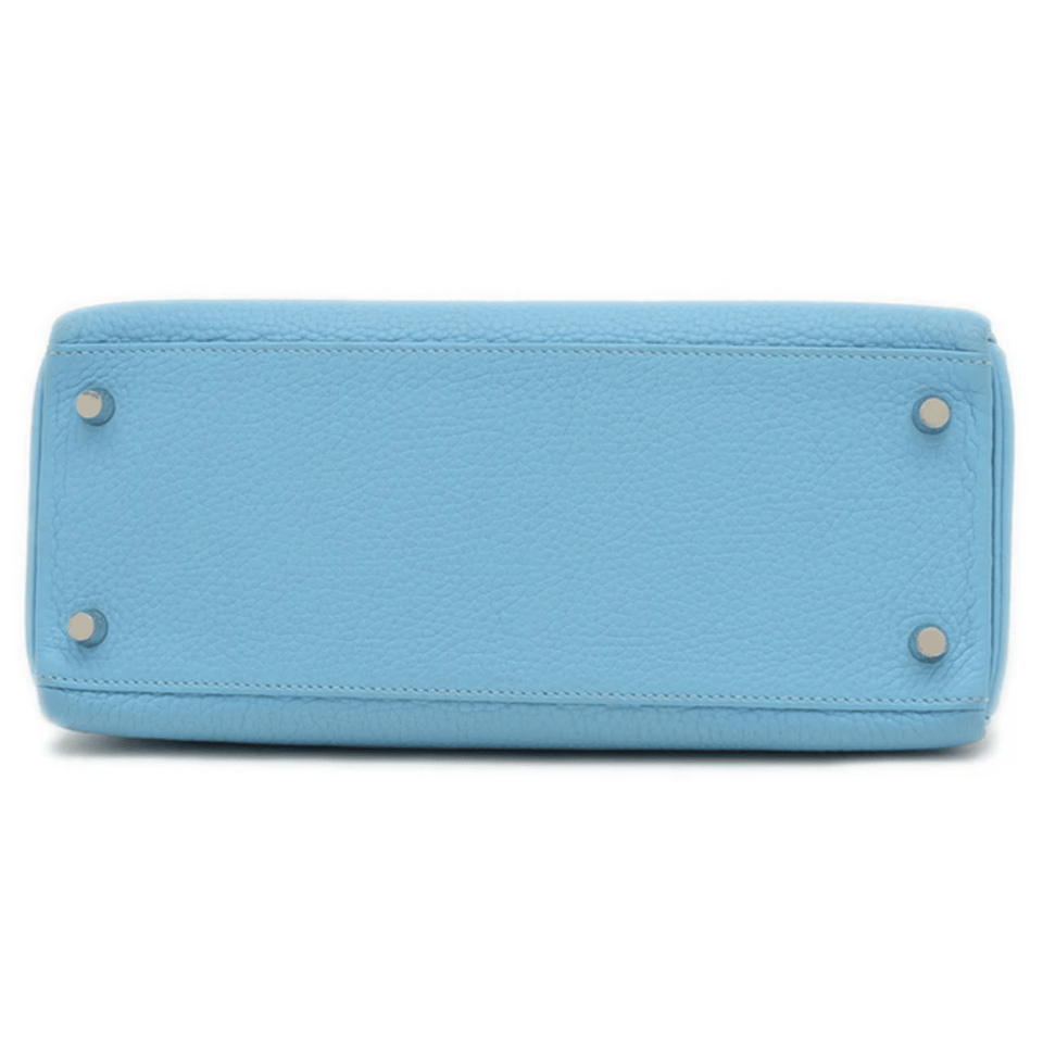 Hermes Kelly 28 Bag In Sky Blue Leather For Women 28cm/11in view 4