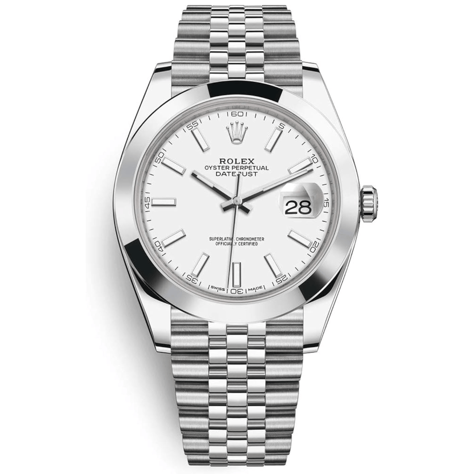 Rolex Datejust 41mm White Dial 126334 Jubilee Flutted view 2