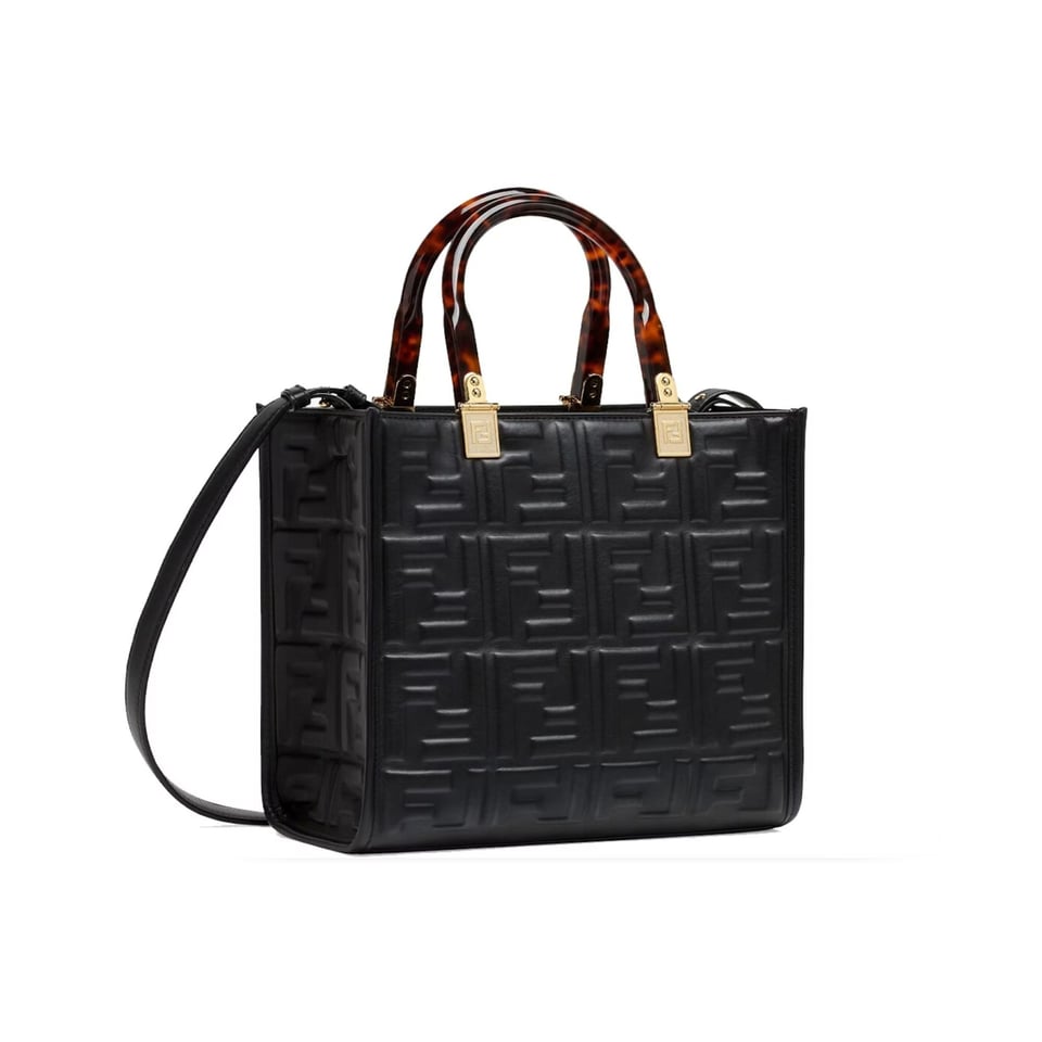 Fendi Sunshine Small Black Leather Shopper 25Cm view 2