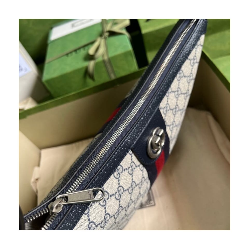 Gucci Ophidia GG Small Shoulder Bag in Blue 30cm/11.8in view 8