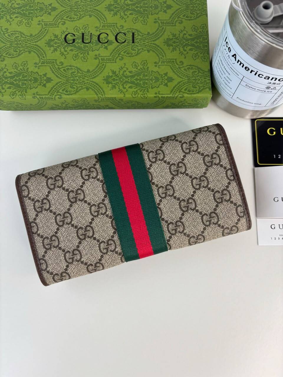 Gucci Ophidia Continental Wallet 19cm/7.5in Beige And Dark Brown 838485 view 6