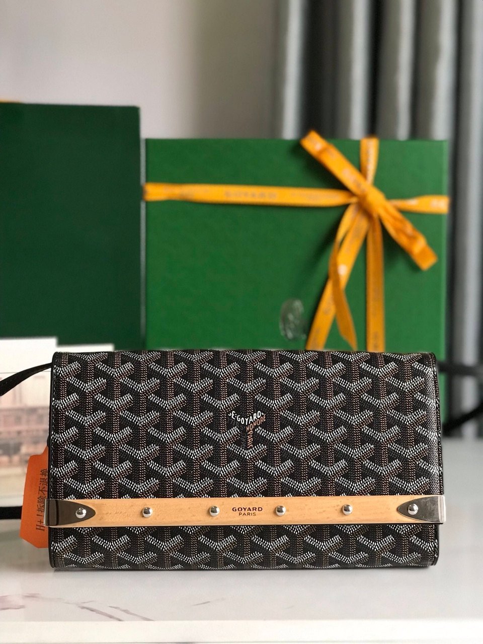 Goyard Monte-Carlo Pm Clutch 25 Cm Black Goyardine Canvas view 6