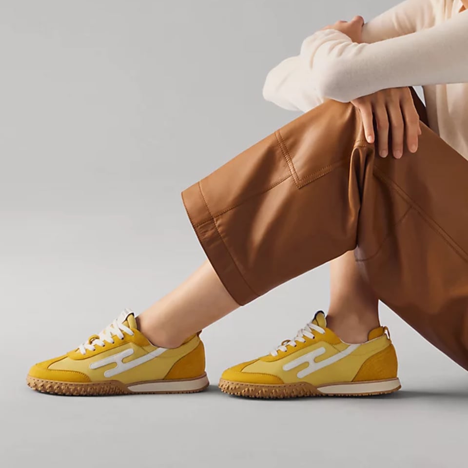Hermes Sneakers Sesame Yellow / White Color Goatskin H252013Z view 2