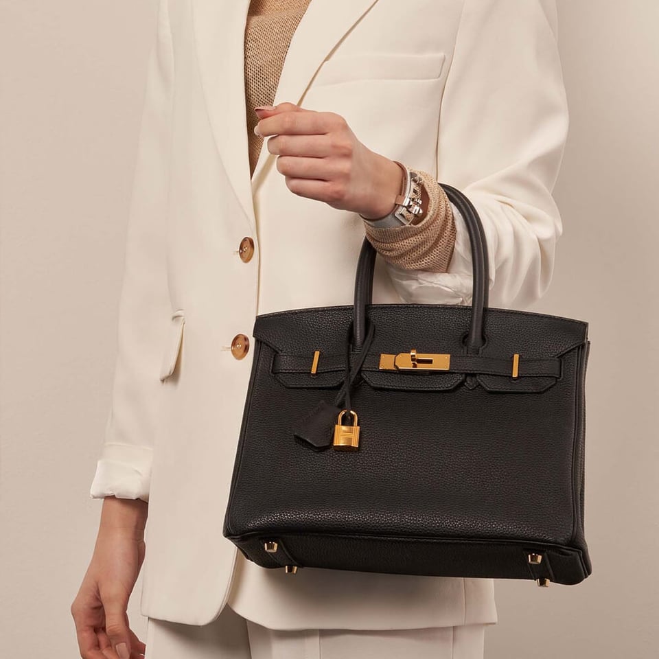 Hermes Black Togo Leather Birkin 30 view 5