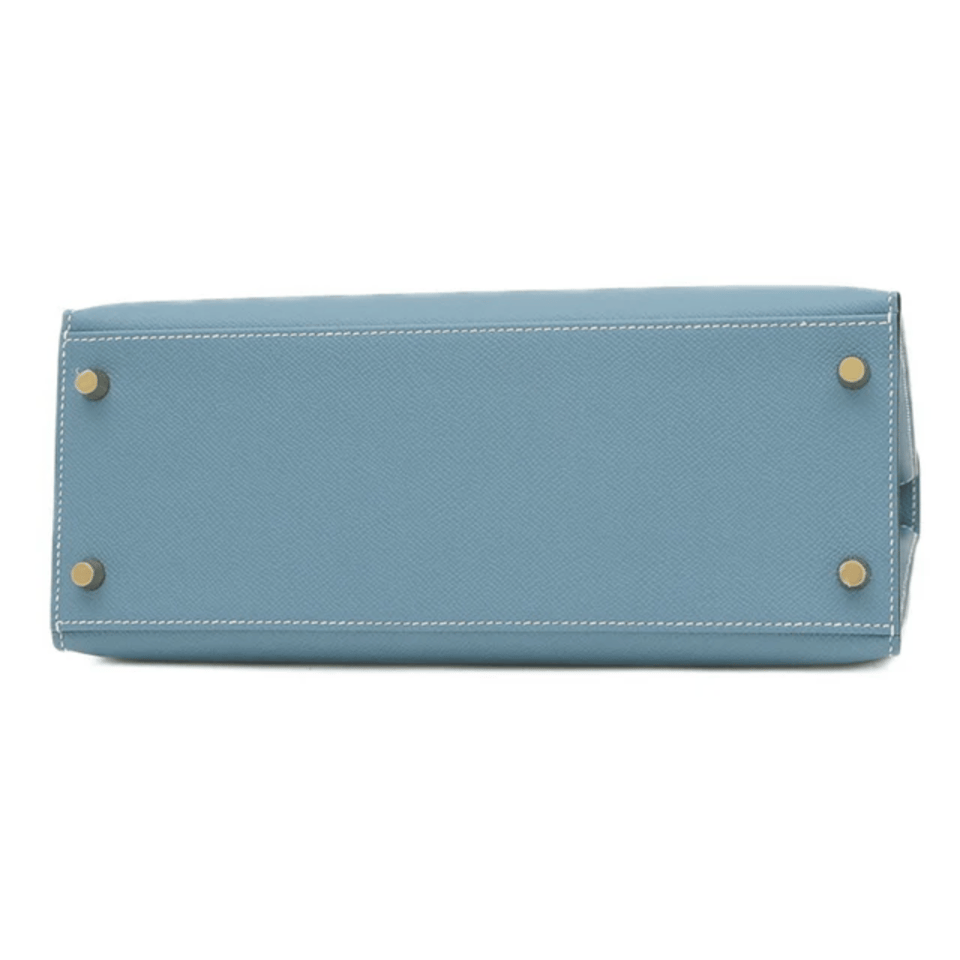 Hermes Kelly 28 Bag In Blue Jean Epsom Leather For Women 28cm/11in view 4