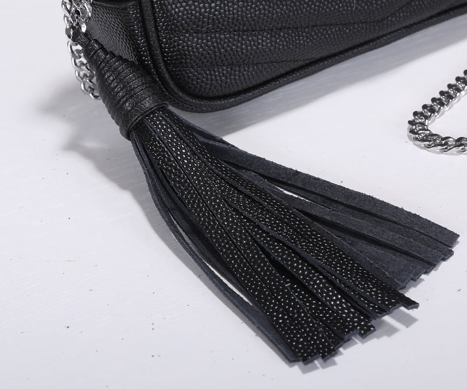 Saint Laurent Lou Camera Bag In Quilted Noir Leather Black 18Cm view 10