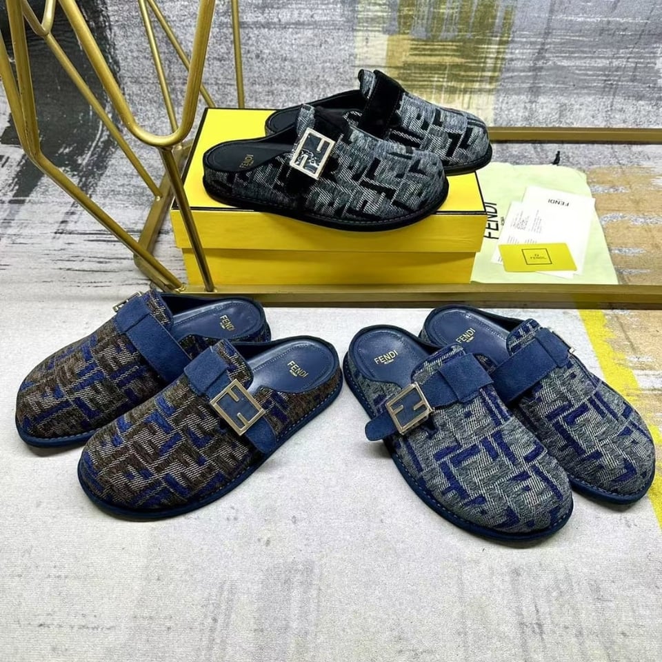 Fendi Feel Ff Denim Mules Blue 8R8448Akzpf1Pz7 view 6