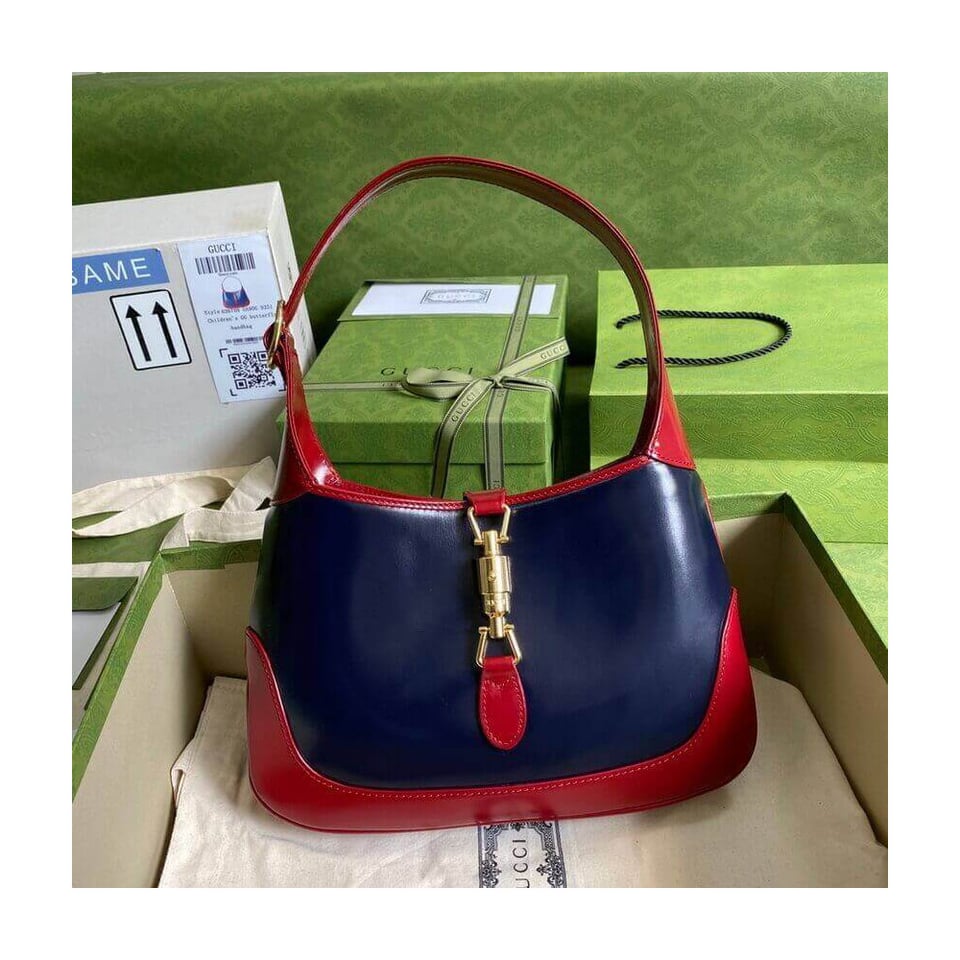 Gucci Jackie 1961 Small Shoulder Bag in Navy Leather 28cm view 5