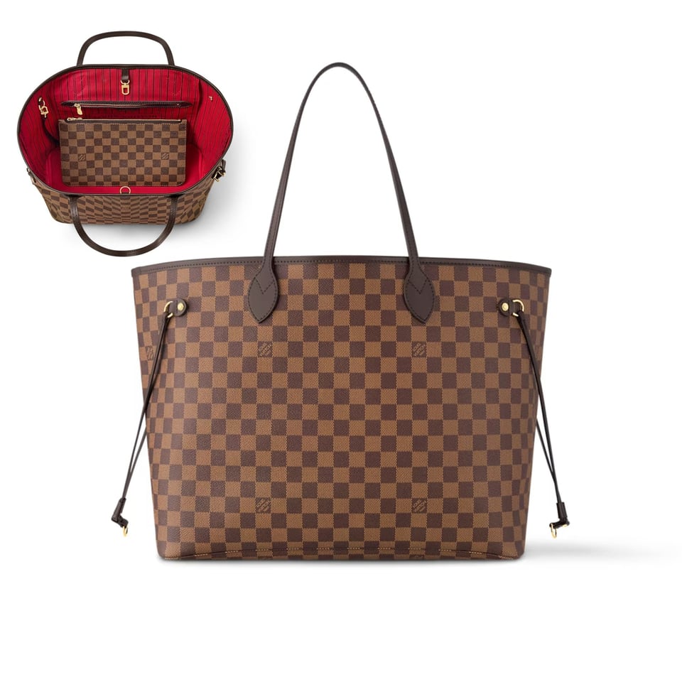 Louis Vuitton Neverfull GM Tote Bag Damier Ebene Canvas Cerise Red 39cm N40597 view 2