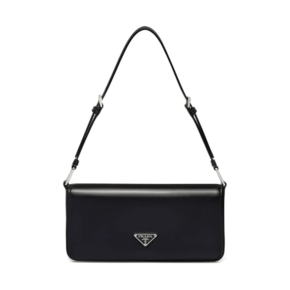 Prada Brushed Leather Prada Femme Bag Black 22Cm view 2