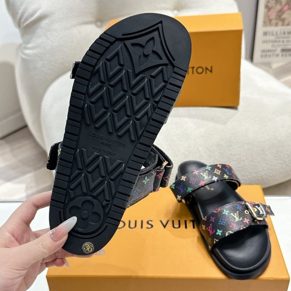Louis Vuitton X Takashi Murakami Bom Dia Flat Comfort Mule Black 1Agxub view 5