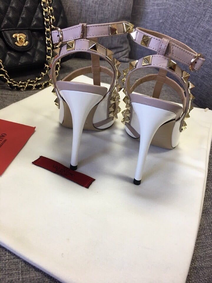 Valentino Patent Rockstud Caged Pump 100Mm Light Ivory Zw2S0393Vnwl62 view 6