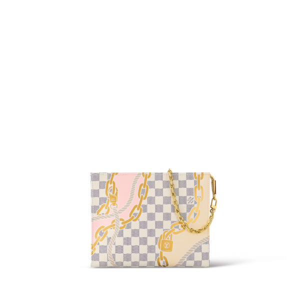 Louis Vuitton Toiletry Pouch On Chain 25Cm Damier Azur N40469 view 2