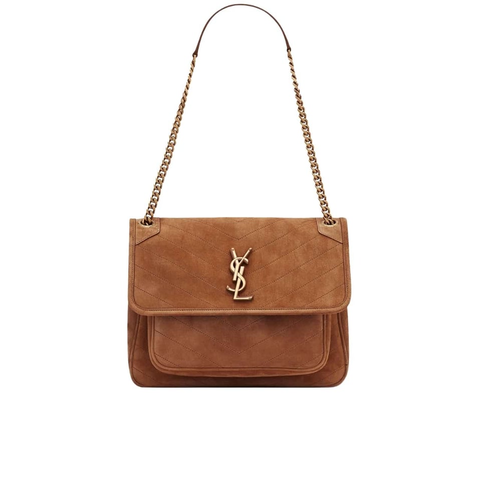 Saint Laurent Niki Baby Chain Bag In Suede Brown 6237483 view 2