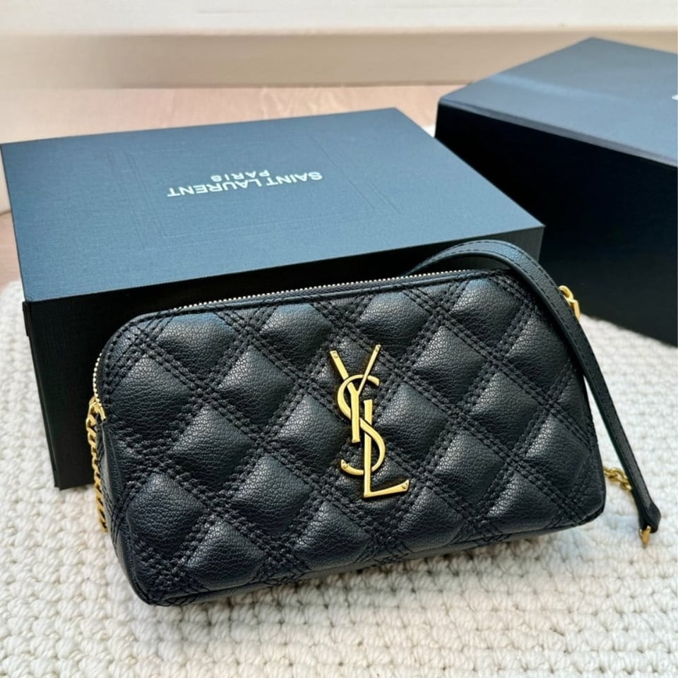 Saint Laurent Mini Becky Double Zip Bag Black 20Cm view 3