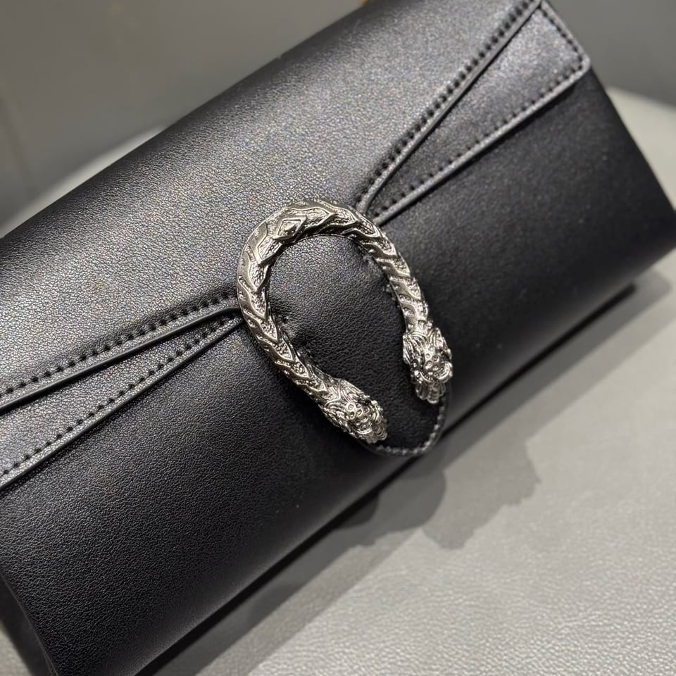Gucci Dionysus Medium Shoulder Bag 28cm/11in Black Leather 874735 view 6