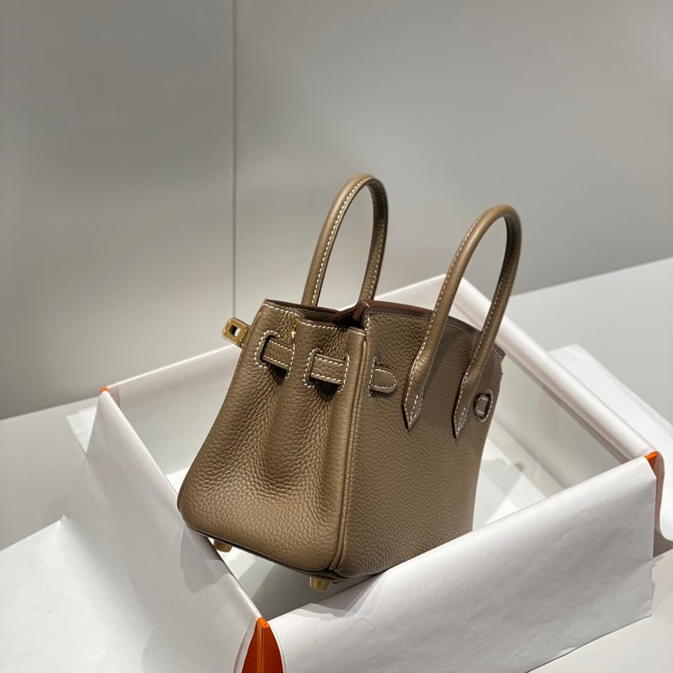 Hermes Birkin 20Cm Etoupe Togo Leather Gold Hardware view 4