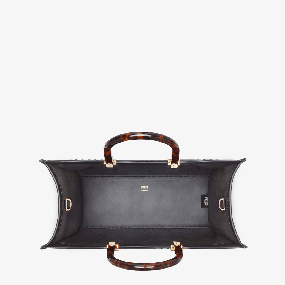 Fendi Sunshine Medium Black Leather Shopper 35Cm view 4