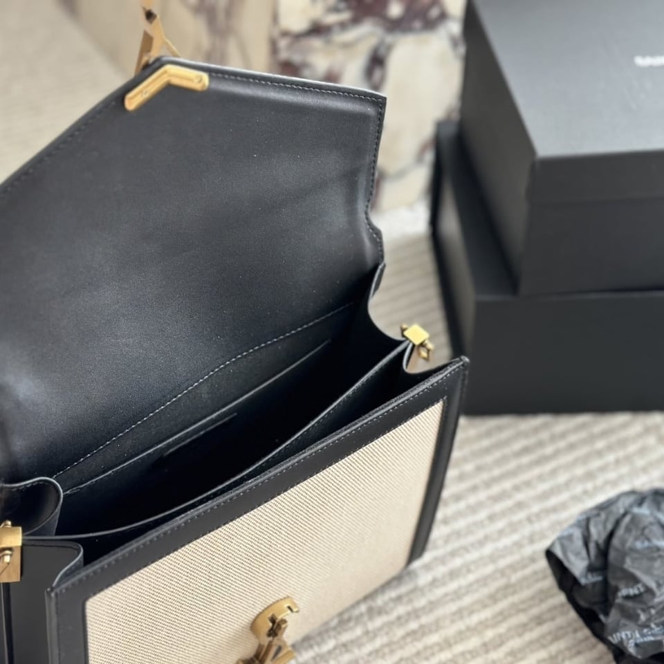 Saint Laurent Cassandra Medium Top Handle Bag In Canvas 25Cm view 4