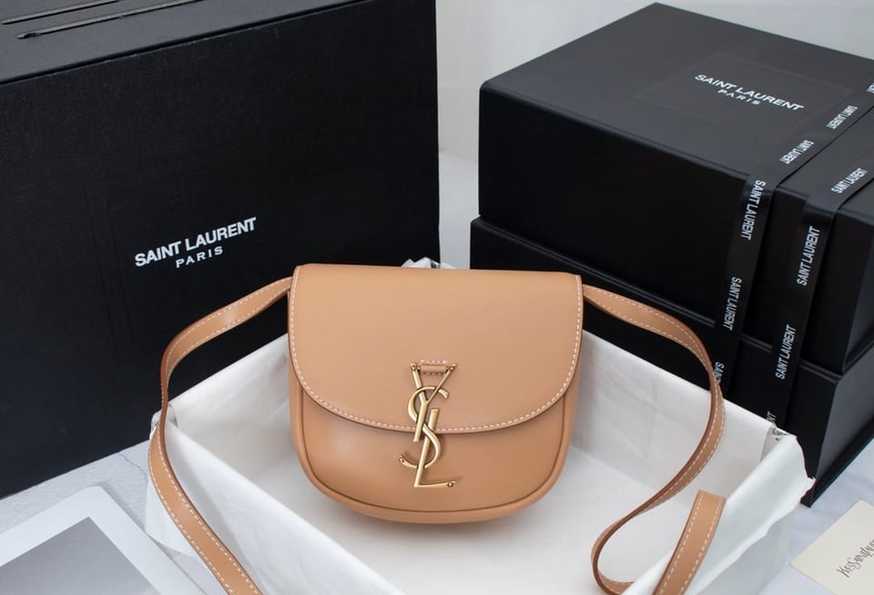 Saint Laurent Kaia Small Smooth Leather Beige view 10