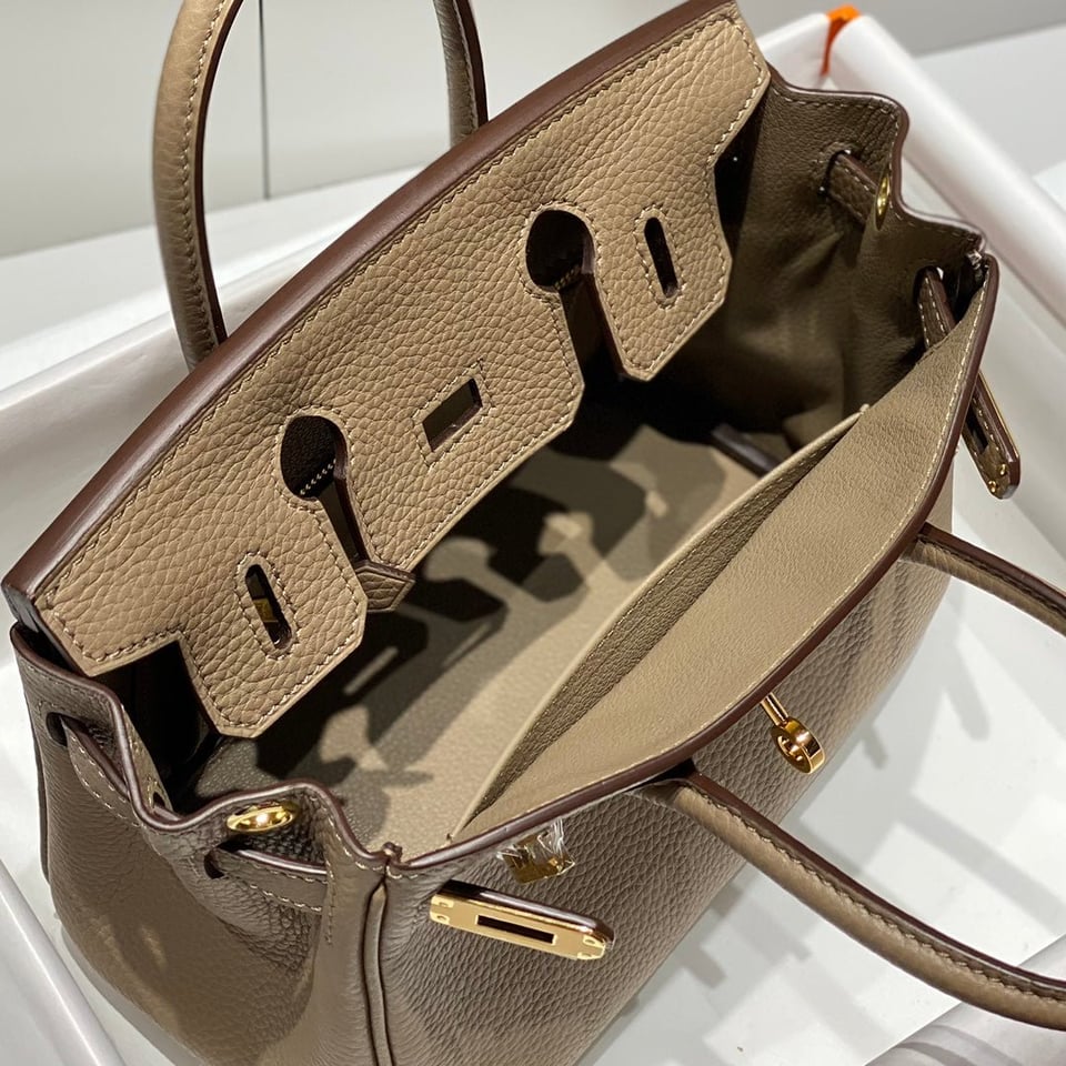 Hermes Birkin 20Cm Gris Tourterelle Togo Leather Gold Hardware view 4