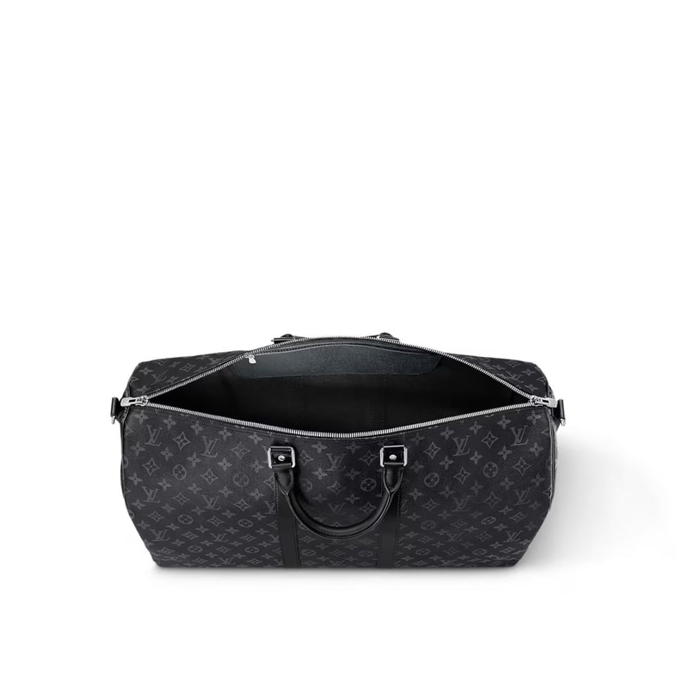 Louis Vuitton Keepall Bandouliere 55 Monogram Eclipse Canvas Travel Bag for Men 55cm/21.7in M40605 view 5