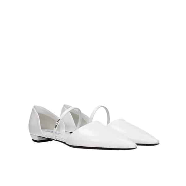 Prada Leather Ballet Flats White view 2