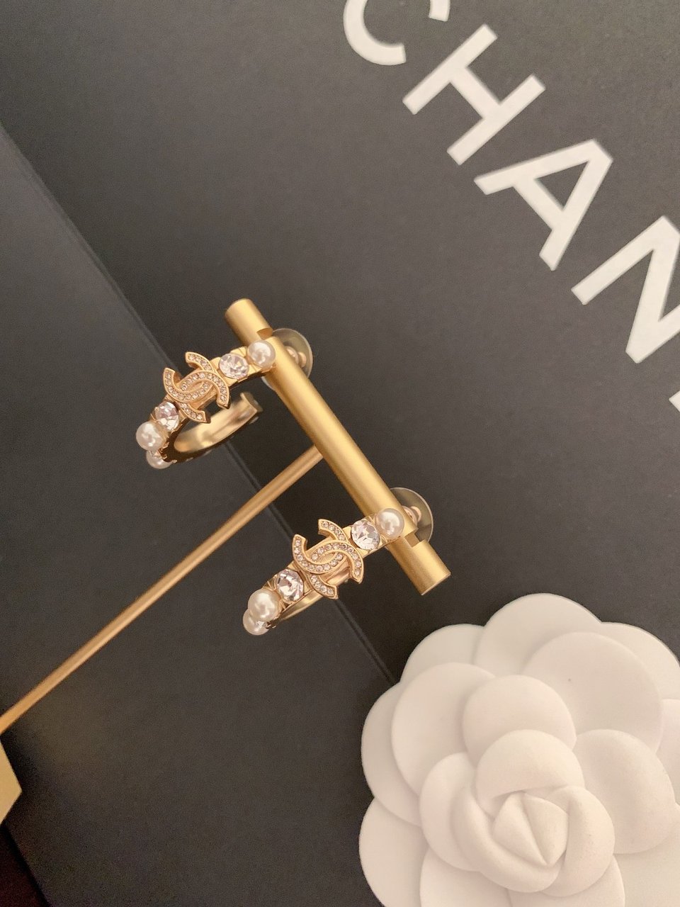 Chanel Hoop Earrings view 3