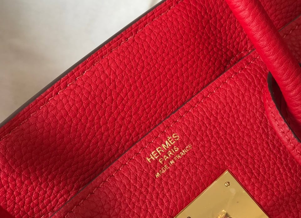 Hermes Birkin 35Cm Red Togo Leather Gold Hardware view 8