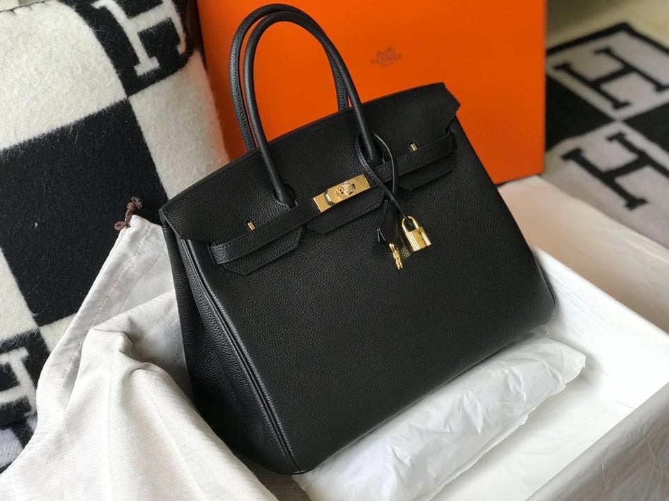 Hermes Birkin 35Cm Bag Black Togo Gold Hardware view 3
