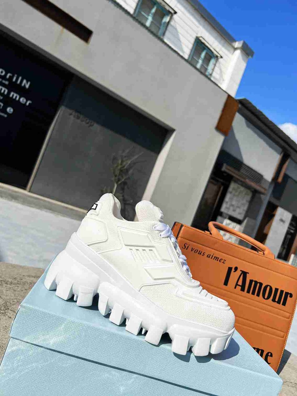 Prada Cloudbust Thunder Sneakers White 1E819L3Kr2F0009F050 view 5