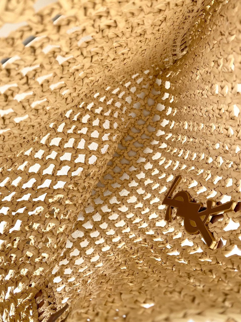 Saint Laurent Raffia And Leather Oxalis Shopping Bag 40cm/15.7in view 10