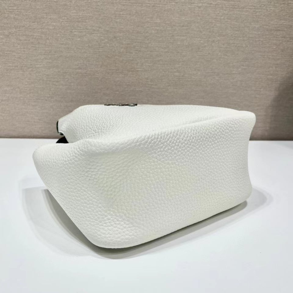 Prada Mini Leather Handbag White 18Cm view 5