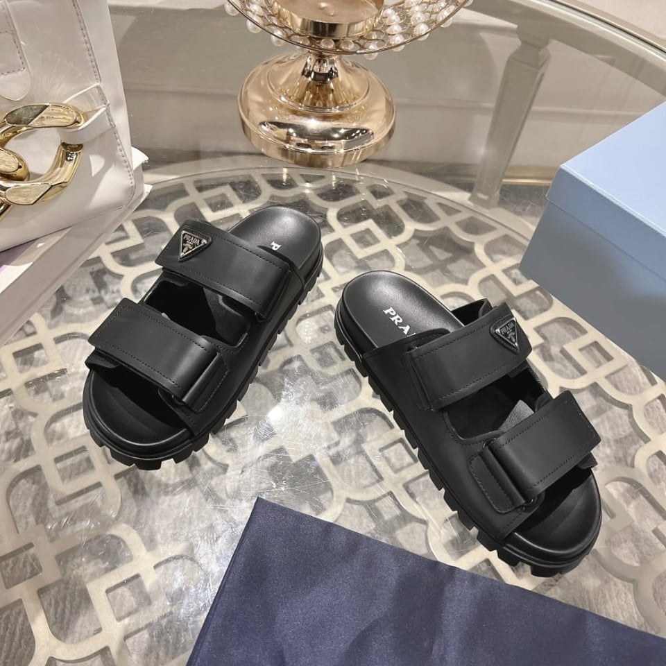 Prada Leather Strap Sandals Black 2X3129 3Lem F0002 view 11