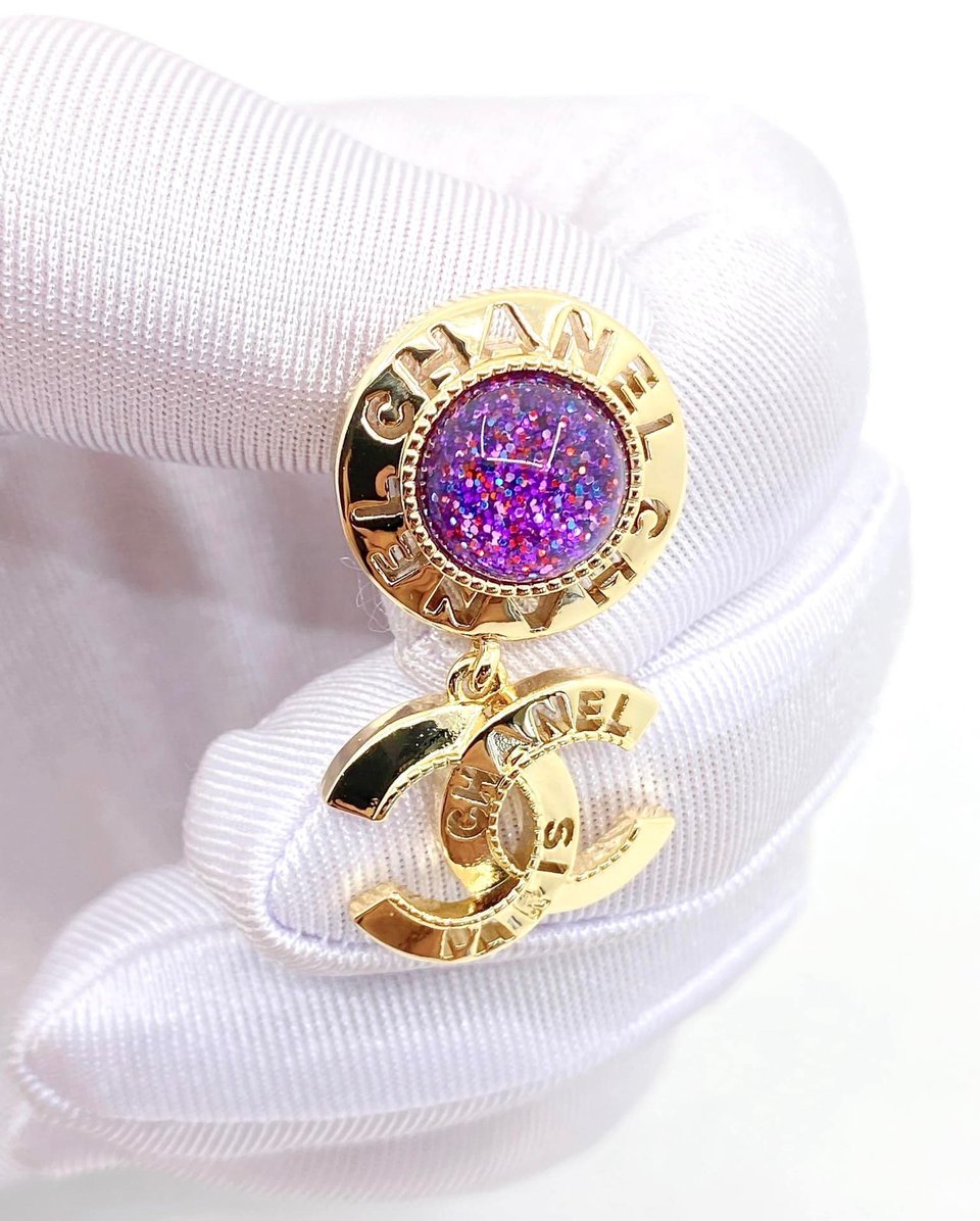 Chanel Purple Earrings view 2