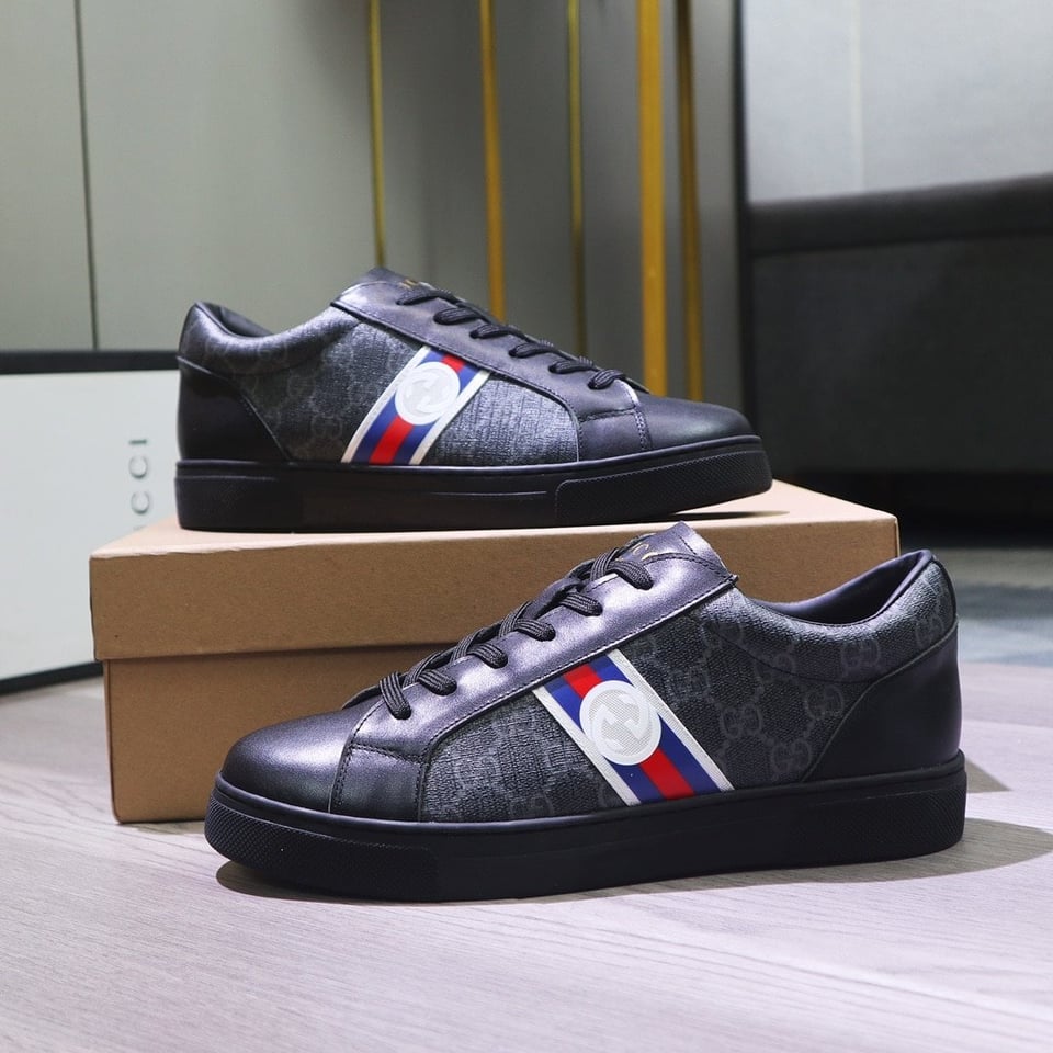 Gucci Gg Supreme Sneaker Black Gg Blue And Orange Web view 6