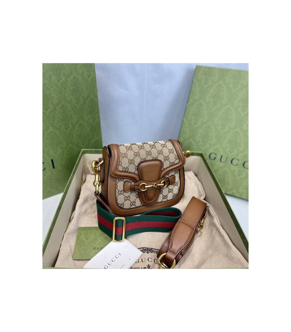 Gucci Lady Web Original GG Small Shoulder Bag Brown view 8