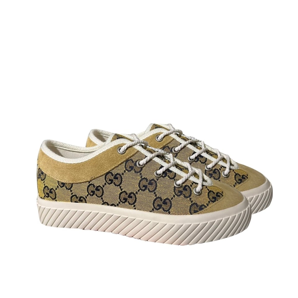 Gucci Gg Sneaker Beige Ebony 738992 Fabqa 9796 view 2