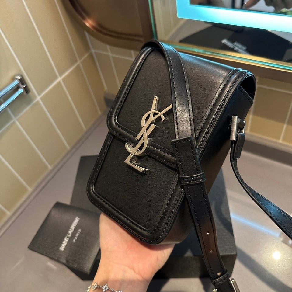 Saint Laurent Solferino Mini Bag In Smooth Leather Black 11Cm view 7