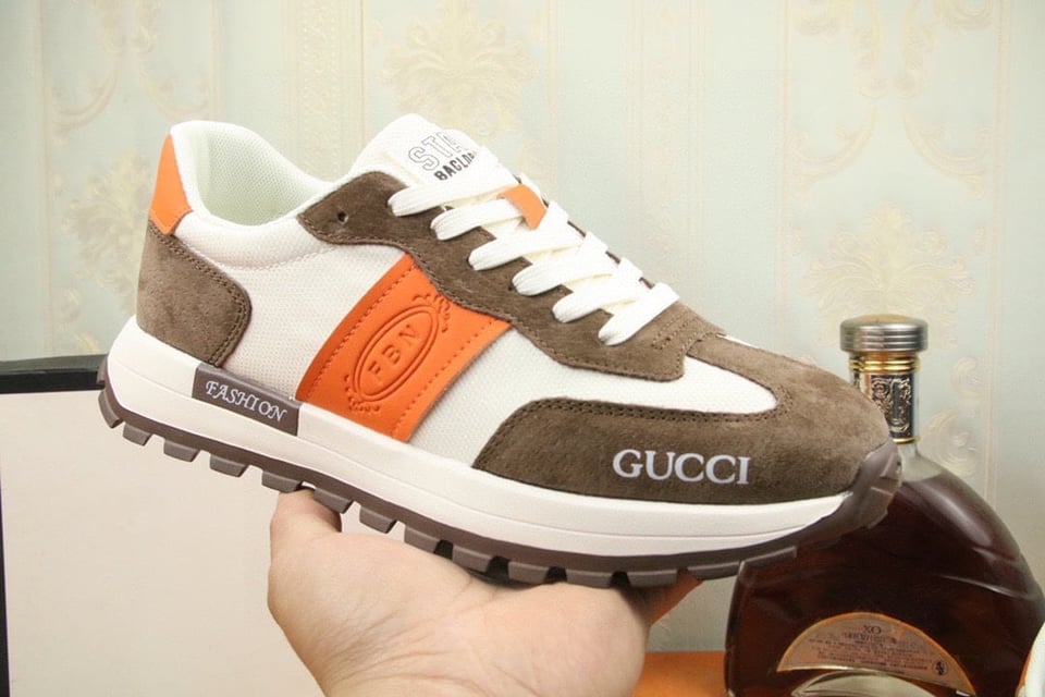 Gucci Men’S Sneaker Low Top Brown And Orange view 4