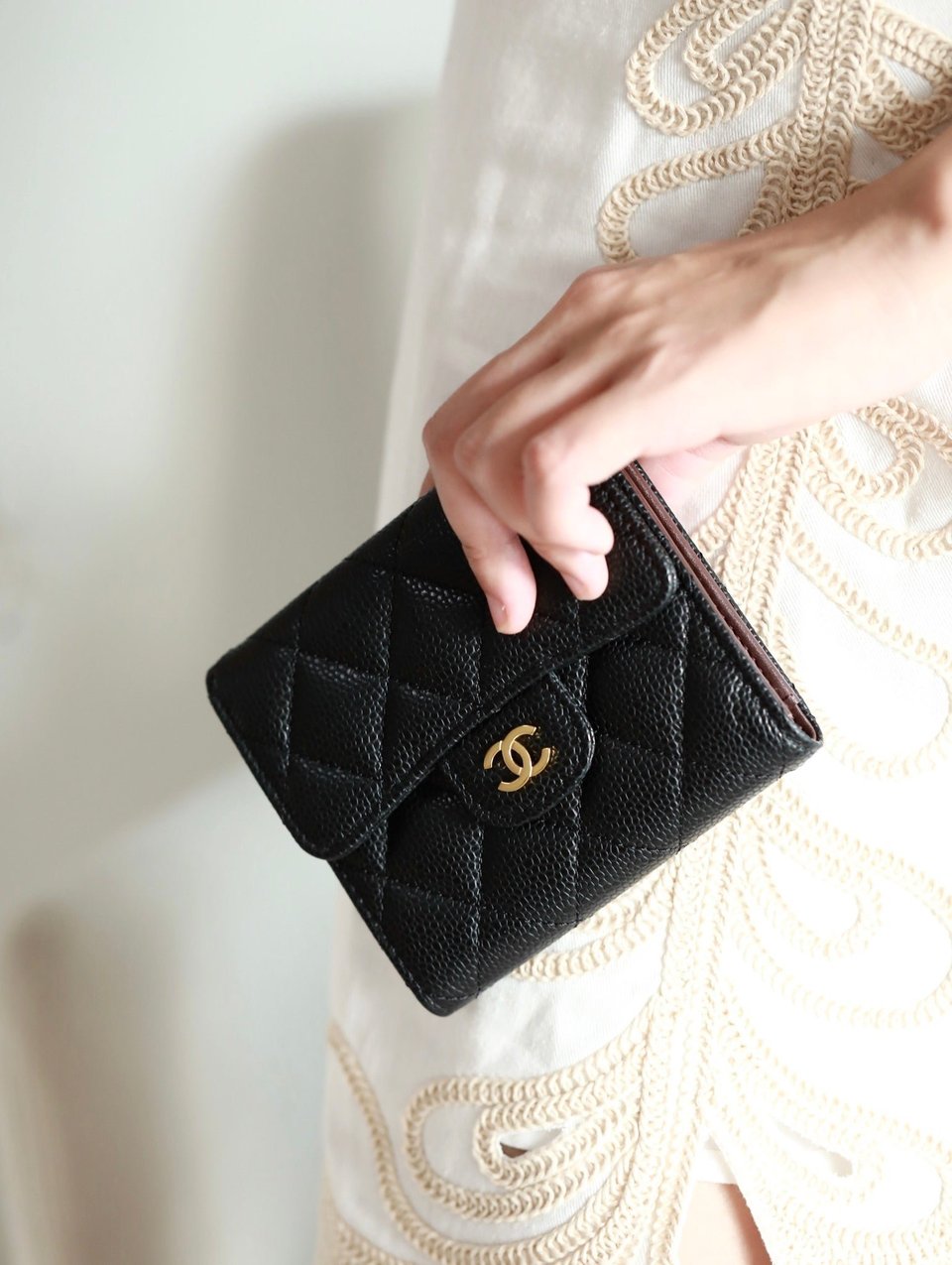 Chanel Flap Card Holder 11.5 Black Grained Calfskin Gold Icon view 4