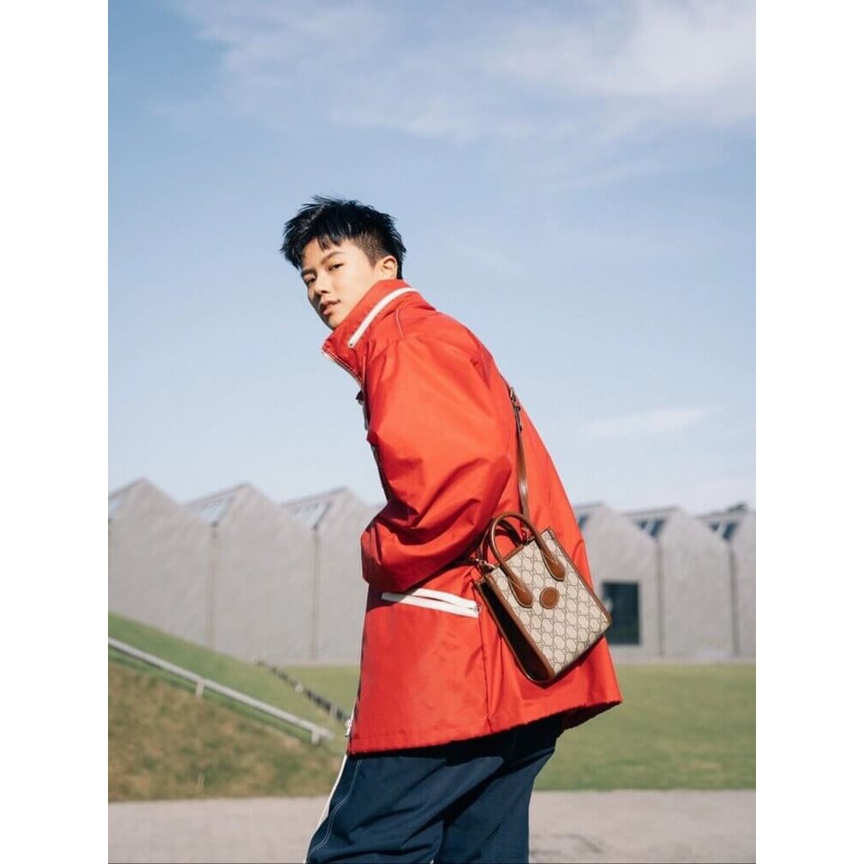 Gucci Mini Tote Bag with Interlocking G in GG Supreme view 6