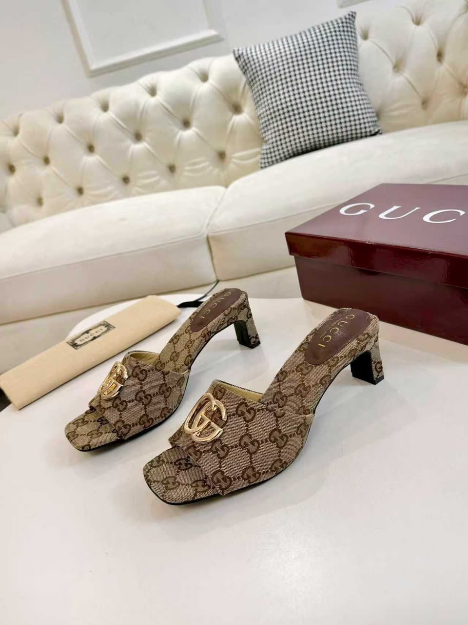 Gucci Slide Sandal With Double G 871481 FAFUW 9611 For Women view 3