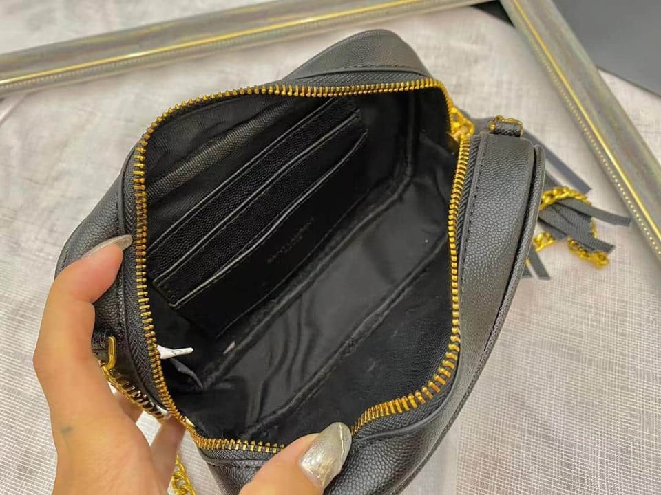 Saint Laurent Lou Camera Bag In Quilted Leather Gold Hardware Black 18Cm view 11