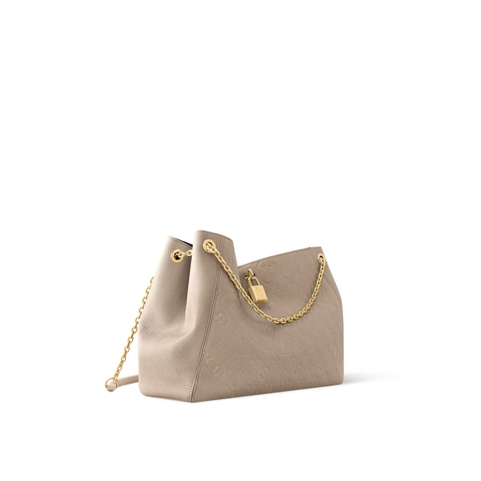 Louis Vuitton LV Anytime MM Monogram Empreinte Bag Tourterelle Gray M14658 42cm/ 16.5in view 5