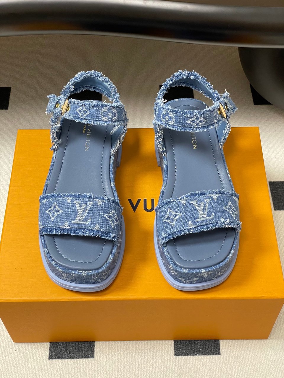 Louis Vuitton By The Pool Maya Flatform Sandal Blue view 6