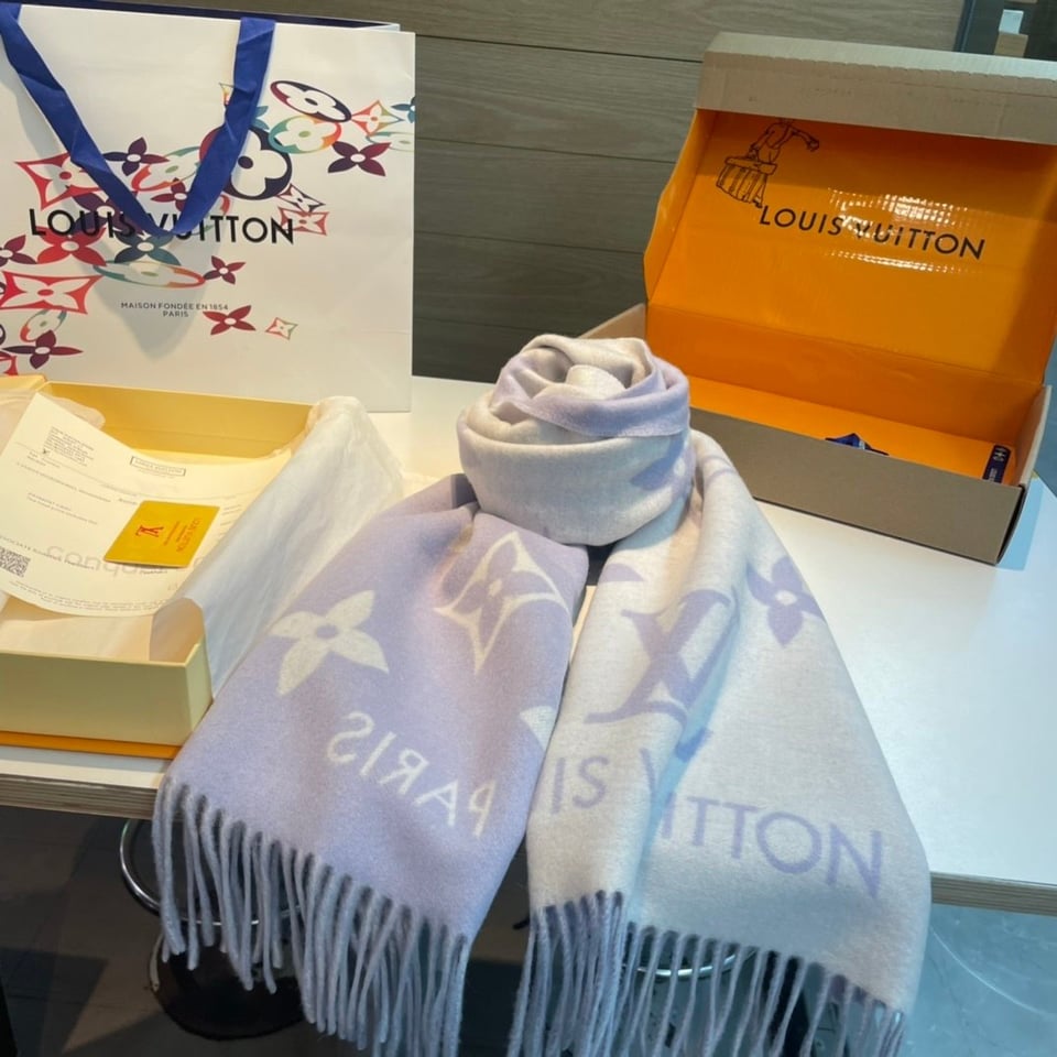 Louis Vuitton Monogram Giant Purple Scarf For Women 170cm view 2